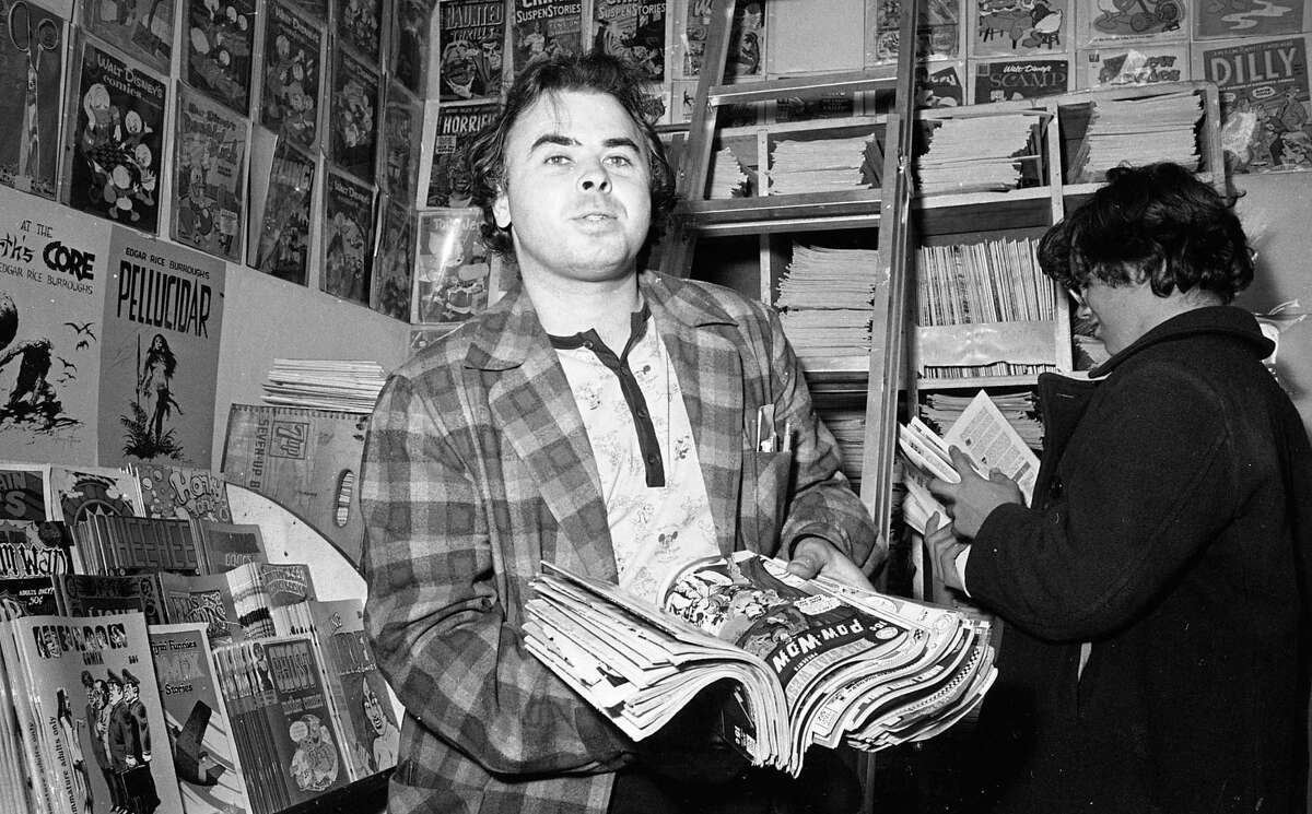 November 17, 1971: Gary Arlington sorts comic books at the San Francisco Comic Book Company in 1971. The Mission District comic book store had a major influence on comic book culture in the Bay Area.