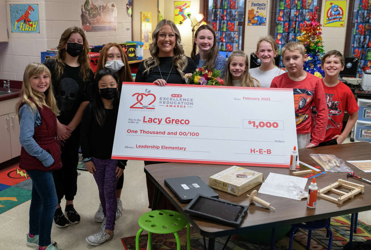 Lacy Grecco, a teacher at Leon Springs Elementary School, in Northside ISD, is a finalist for  leadership 