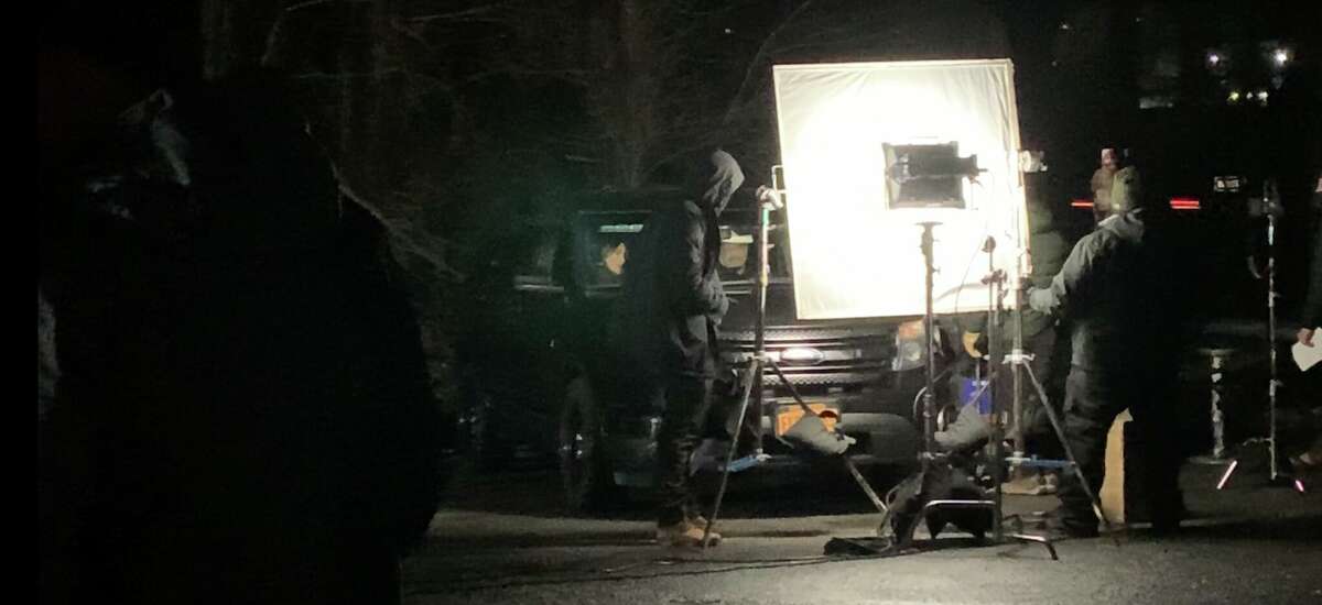 Stars Ice-T and Mariska Hargitay film a scene for "Law & Order: Special Victims Unit" in Motel 6 in Elmsford, NY. 