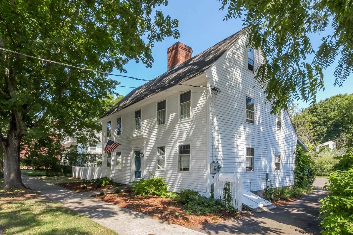 Historic saltbox with the largest chimney base in the state