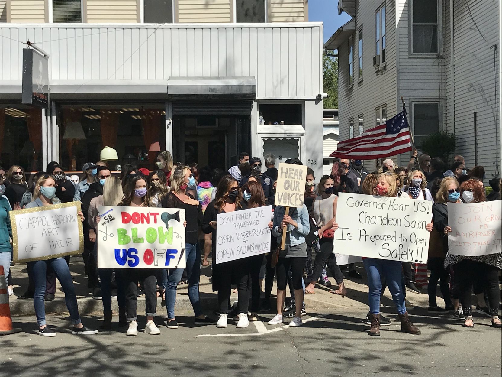 Branford's JoBella Salon join other stylists to rally against delay of  reopening for hair salons, barber shops
