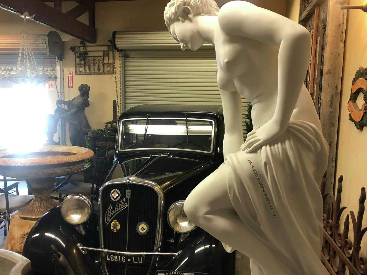 The A. Silvestri Co. collection features a 1934 Fiat and a copy of the Venus di Milo, but with arms intact.
