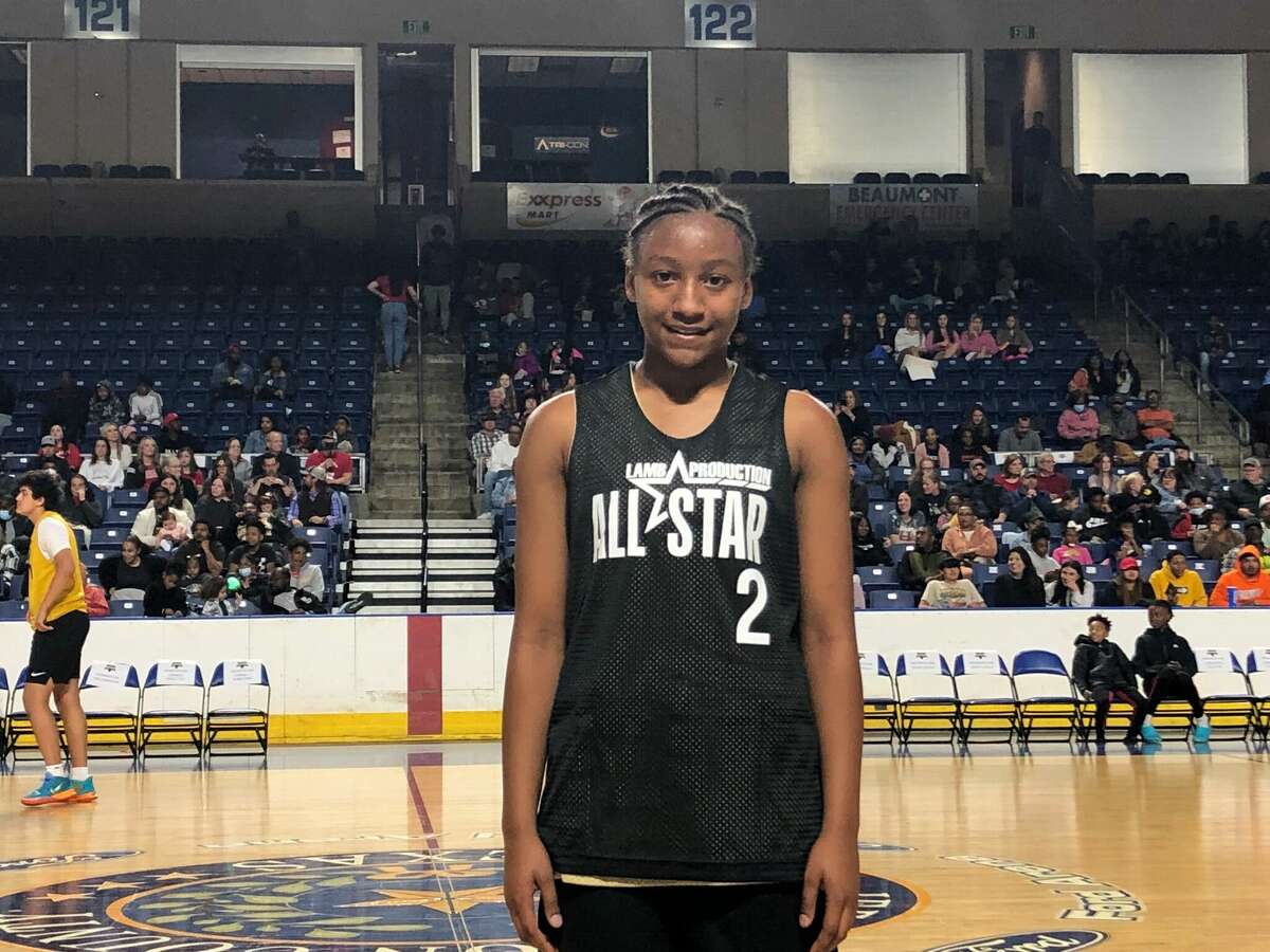Jamya Anderson was named the MVP of the girls Middle School All-Star game at Ford Arena. Photo taken Feb. 26, 2022.