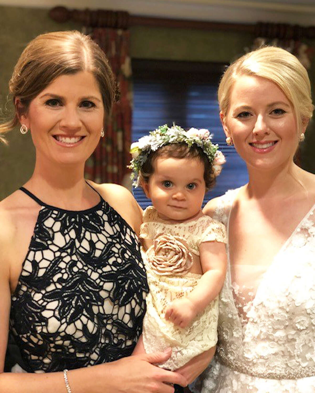 Jessica Richheimer, left, and her sister, Meredith Gugger, with Jessica’s daughter, Brooke Richheimer, at Meredith’s wedding in 2018.