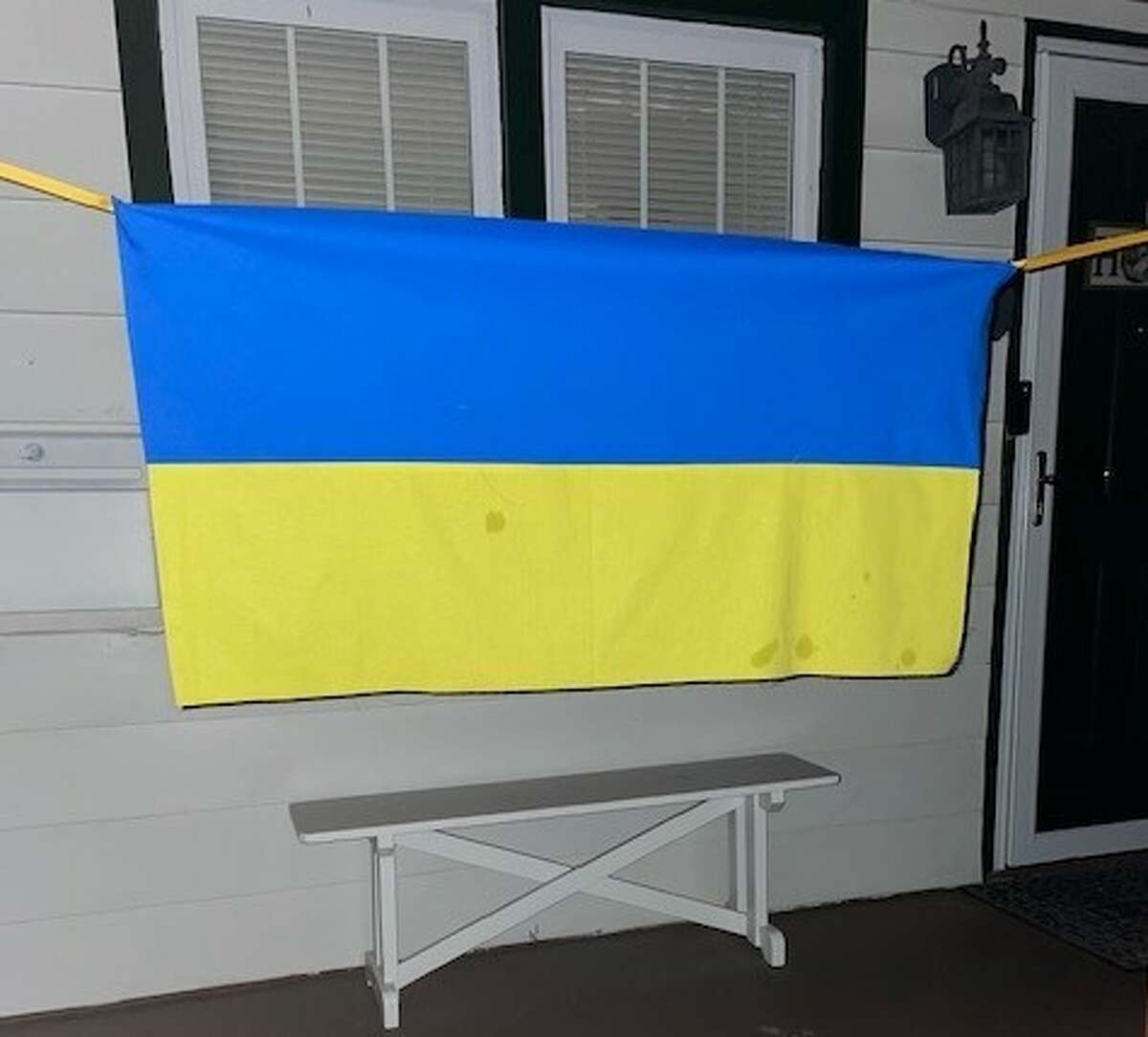 International support of Ukraine residents includes the Riverbend, as Kathi Cooper in Bethalto posted a quickly made Ukrainian flag on her front porch amid news of the Russian invasion. "I don’t know how else to show my love and support," Cooper said.