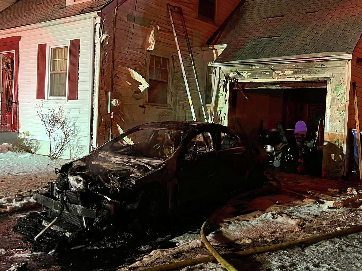 Hamden Fire Department responded to a car fire around 4:13 a.m. on Sunday, Feb. 27, 2022.