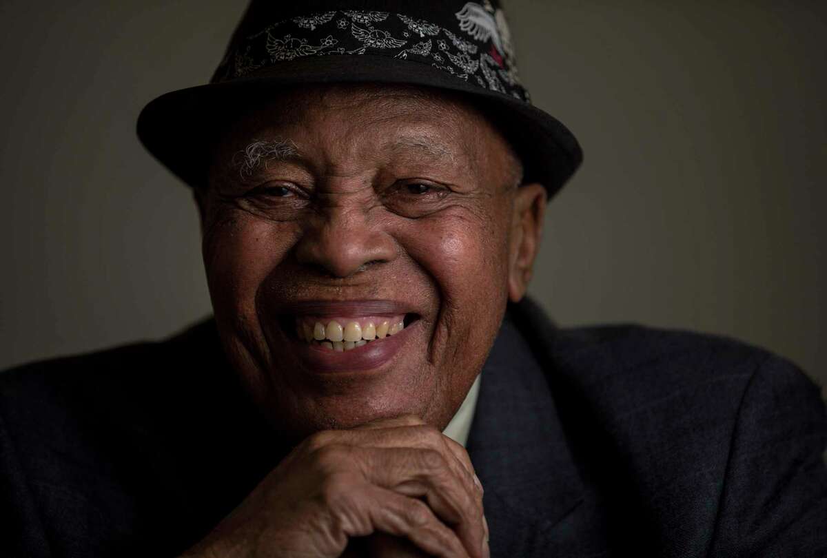 Milton Hopkins, 84, poses for a portrait, Thursday, Feb. 22, 2018, in Houston. Hopkins is one of Houston's last living ties to its regal blues history, having played around the city for parts of seven decades. He played with BB King, and backed Little Richard, Sam Cooke and many others. Hopkins was also at City Auditorium in Houston on Christmas 1954 when R&B star Johnny Ace lost a game of Russian Roulette. ( Jon Shapley / Houston Chronicle )
