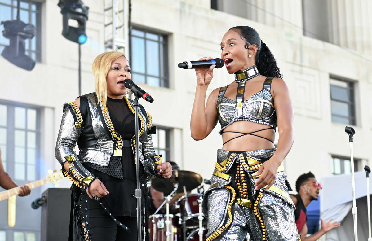 T-Boz and Chilli of the musical group TLC perform on the Equality Stage during Nashville Pride 2019 presented by Nissan on June 23, 2019 in Nashville, Tennessee. (Photo by Jason Kempin/Getty Images)