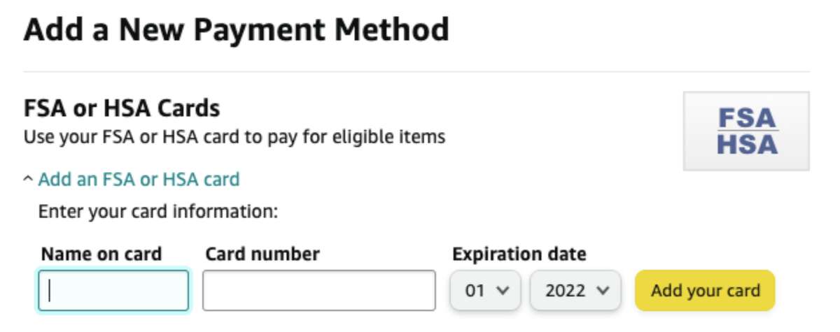 Enter card information