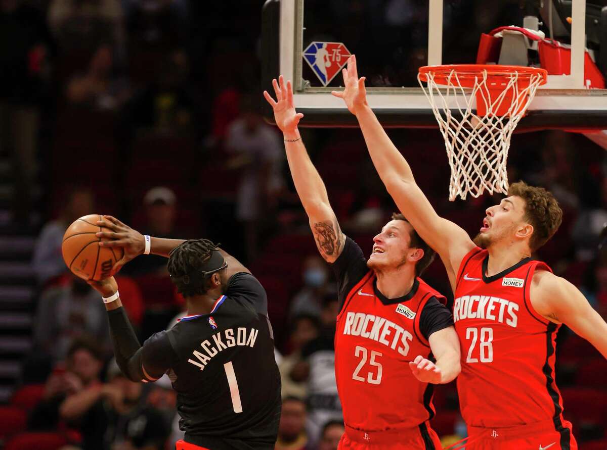 The Rockets' defense was OK for a half Tuesday but Reggie Jackson and the Clippers broke through during the third quarter en route to an easy win and sweep of their two-game set at Toyota Center.