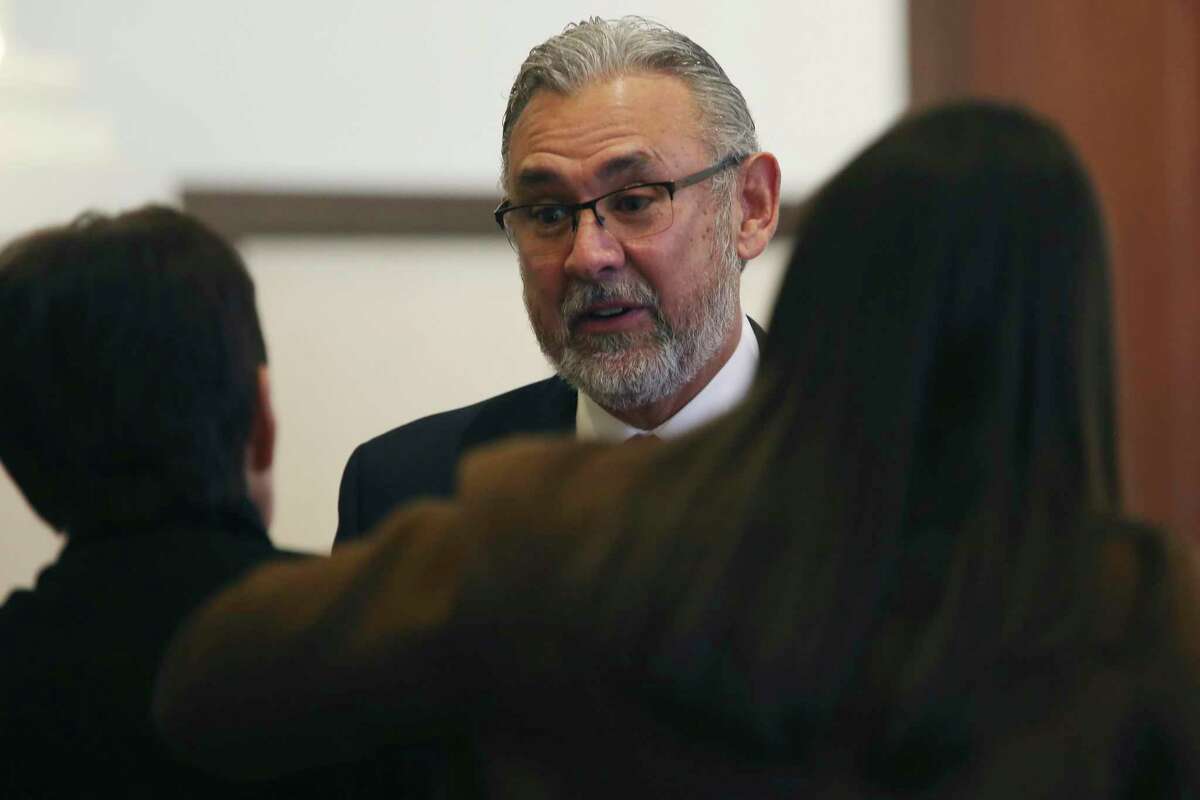 Bexar County District Attorney Joe Gonzales at a Commissioners Court meeting on Dec. 21. The commissioners accepted a staff recommendation to provide $3.3 million in funding to respond to a surge of domestic violence and fatalities.