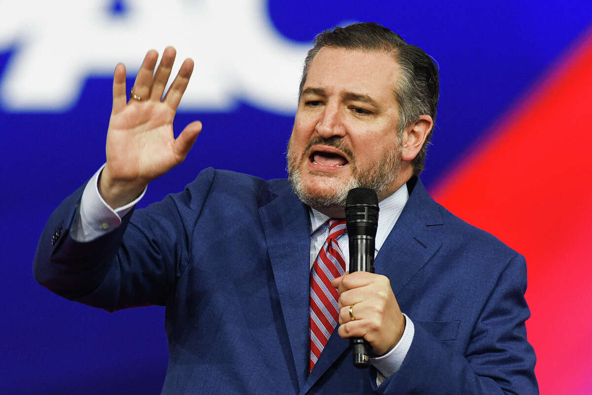 Texas Sen. Ted Cruz addresses attendees on day one of Orlando's 2022 Conservative Political Action Conference (CPAC).