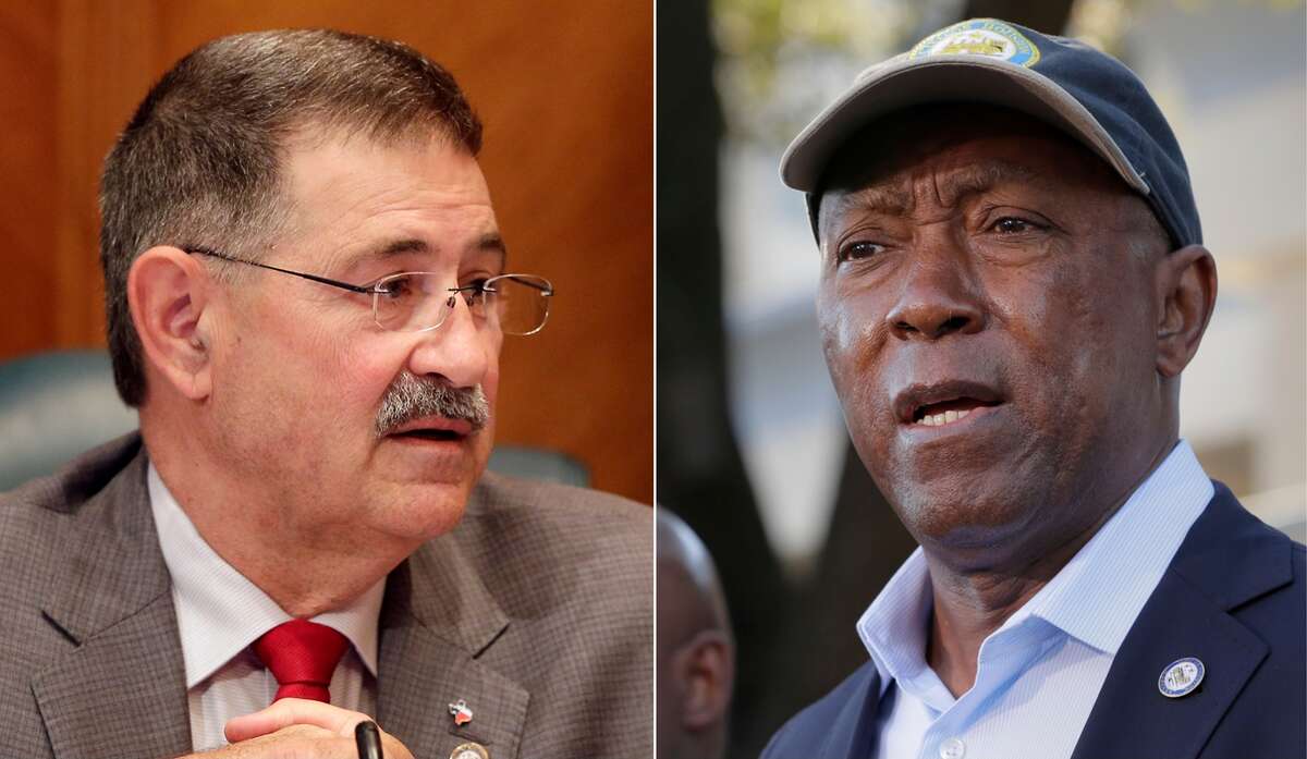 At-large Council Member Mike Knox, left, disagreed with the inclusion of a political ally of Mayor Sylvester Turner's in a contract to draw Houston's new council districts.