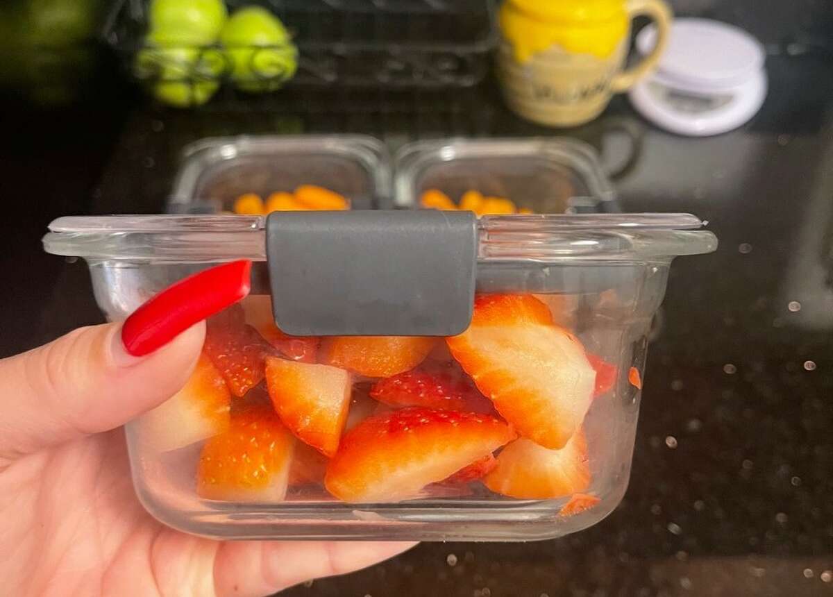 A perfectly pre-portioned snack of strawberries.
