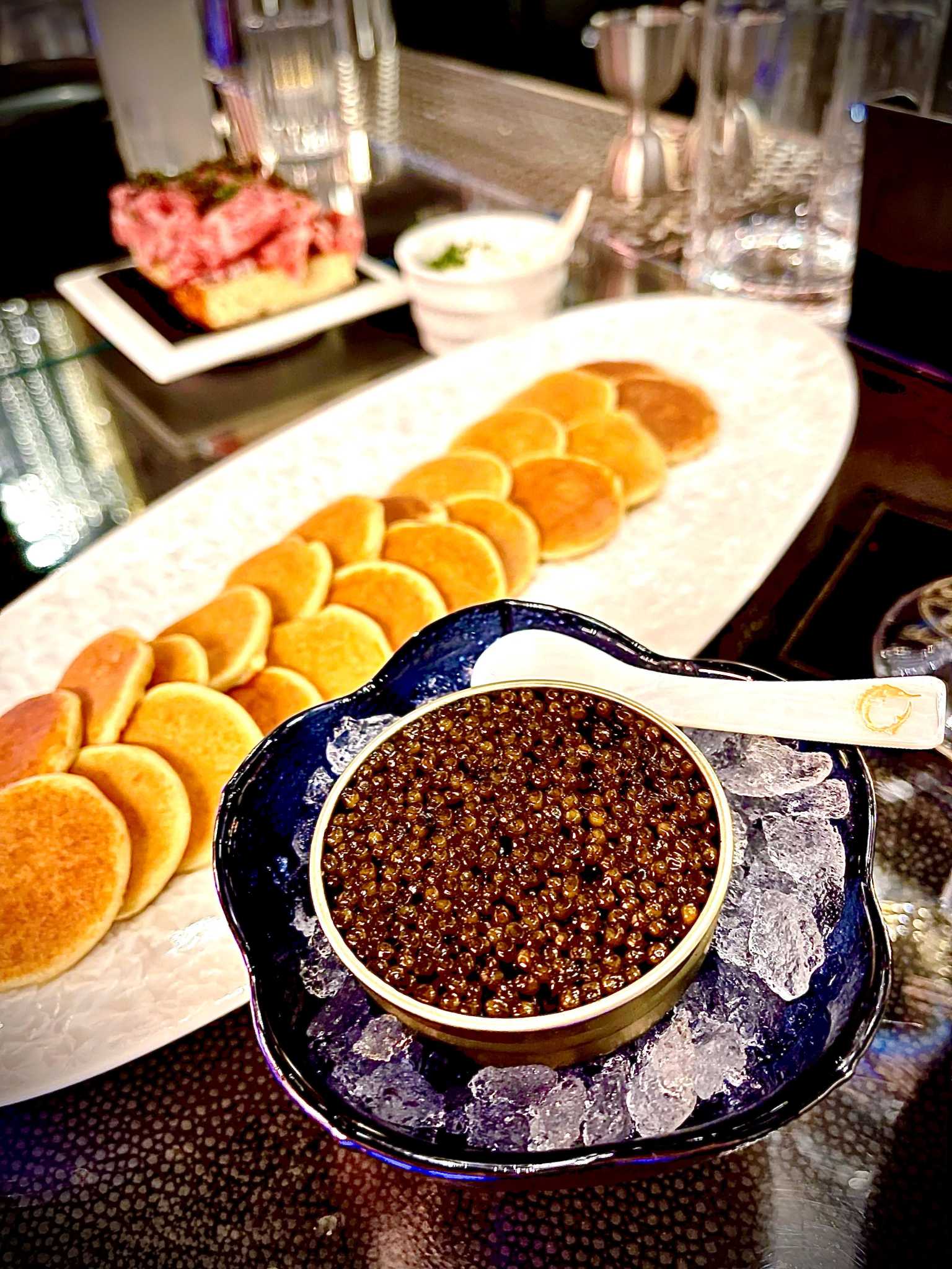 Caviar Service at Diversió, - Houston Food Finder