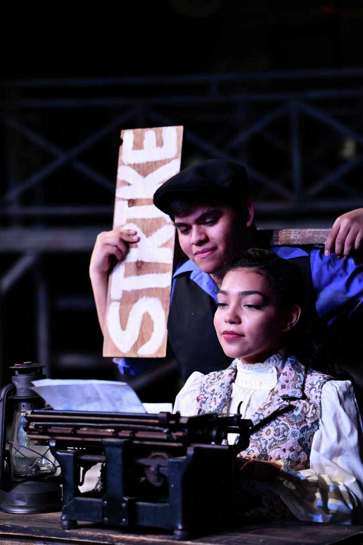 The Players open Disney’s “Newsies: The Broadway Musical” March 11 at the Owen Theatre. Then the show runs weekends through March 27. Jonah Mendoza as Jack Kelly and Jordan Leal as Katherine Plumber.
