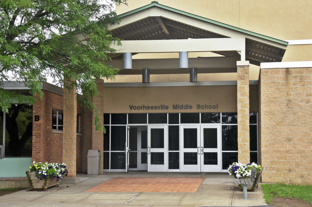 Entrance to Voorheesville Middle School in Voorheesville, N.Y. (John Carl D'Annibale / Times Union)