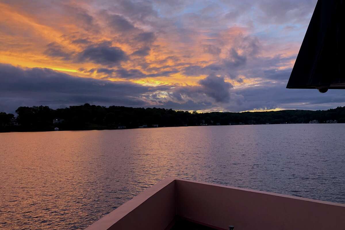 Being inside the Massaro home — which he has dubbed “Right Over Water” — is like being in a ship, he says. He’s especially fond of the sunsets. “I have about 4000 more” photos of sunsets he said in sending this one.