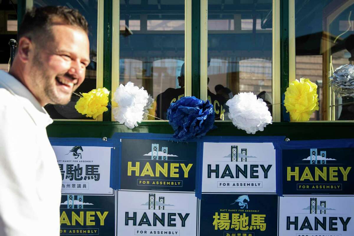 San Francisco District 6 Supervisor and Assembly candidate Matt Haney leaves his campaign office on election day last month. He now has the endorsement of his former opponent Bilal Mahmood.