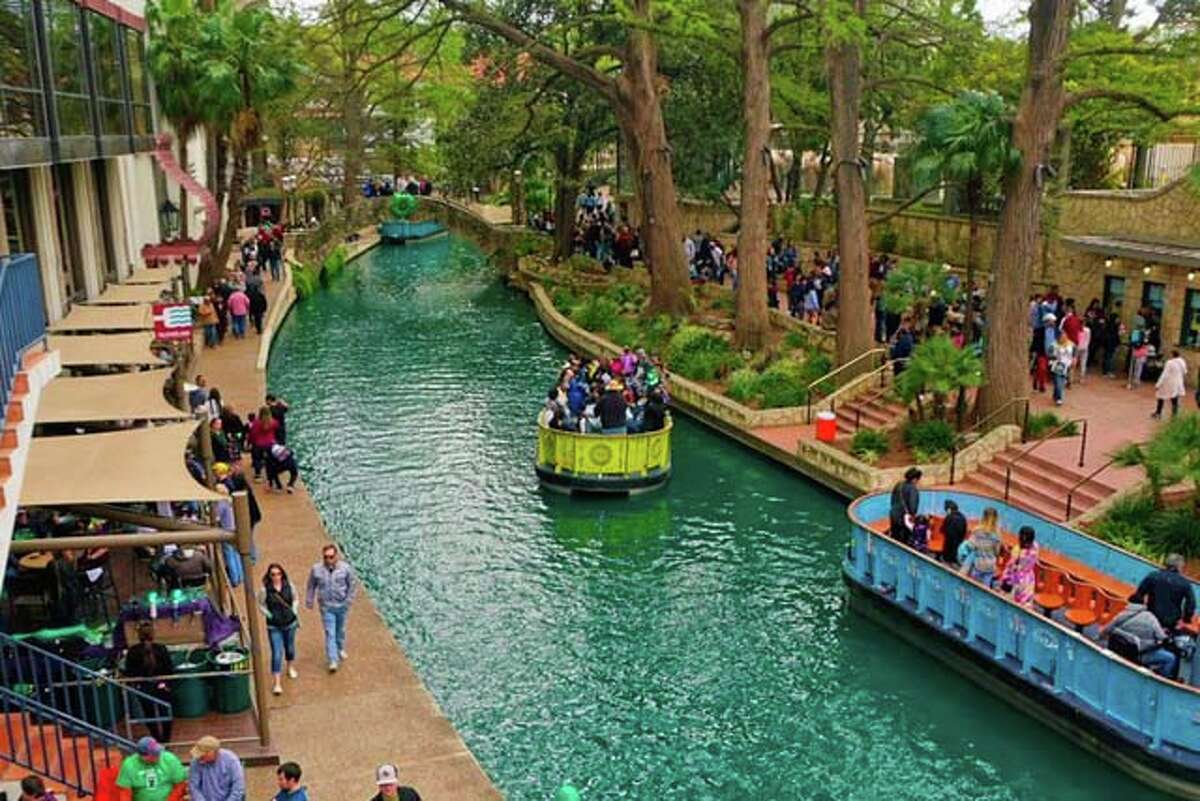 Dyeing the River Walk green for St. Patrick's Day
