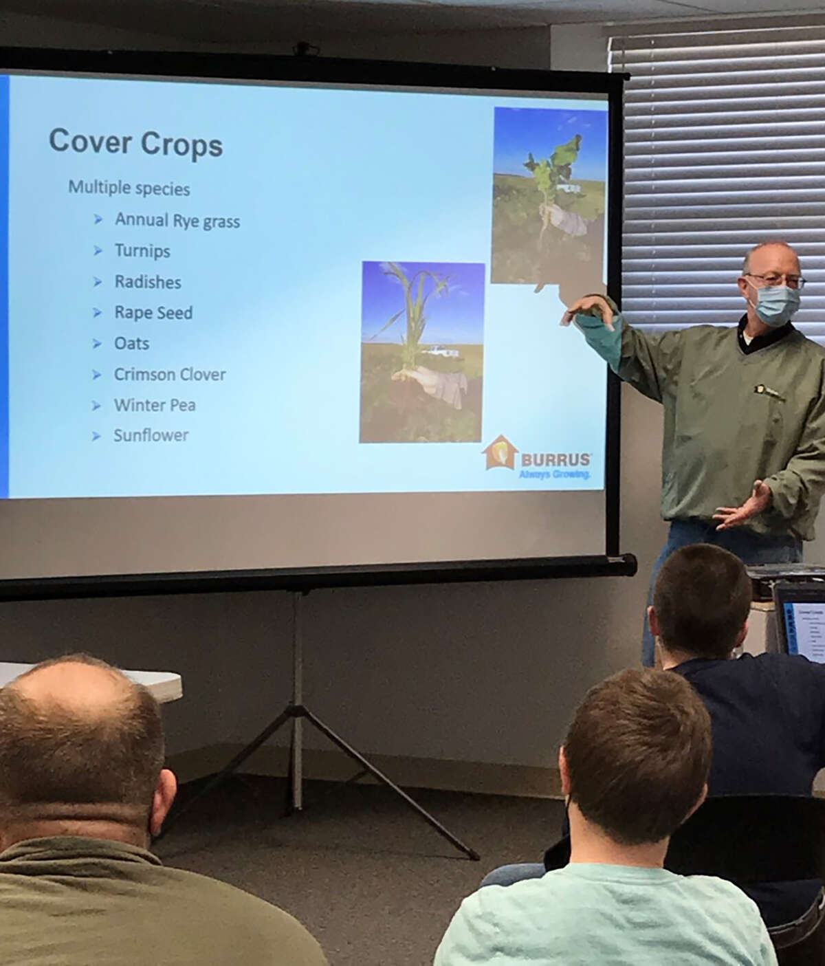 Members of the Young Explorers Club learn about crops during the club's Feb. 26 meeting at Jacksonville Public Library. Todd Burrus of Burrus Seed Farms Inc. was the speaker.