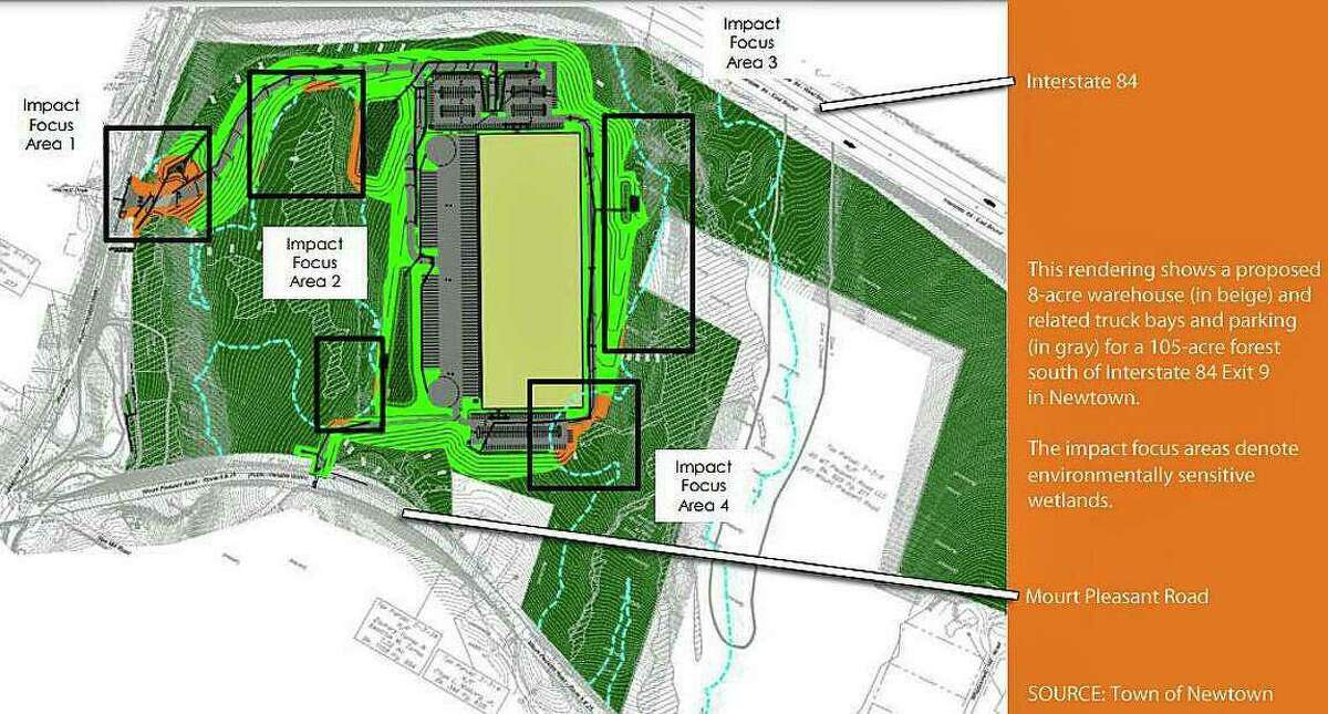 A Manhattan-based investor has proposed an 8-acre warehouse on 105 acres near I-84 Exit 9 in Newtown.