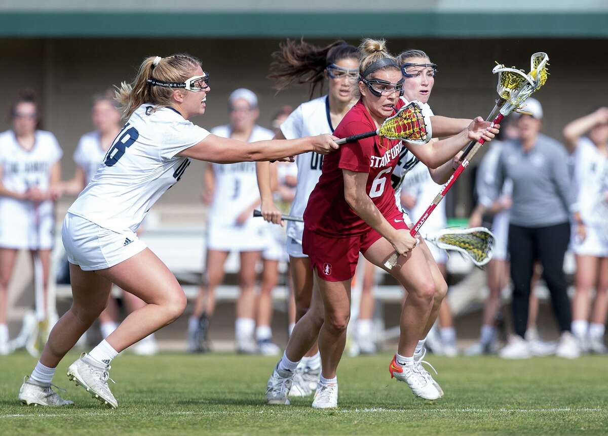 Darien's Ashley Humphrey in action with the Stanford women's lacrosse team.
