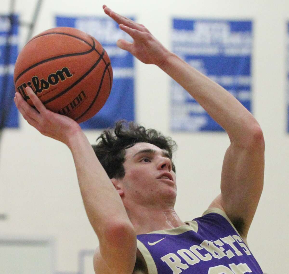 Routt's Ethan Walker puts up a shot during a boys' basketball game against Metro-East Lutheran in the semifinals of the North Greene Sectional Wednesday night in White Hall.