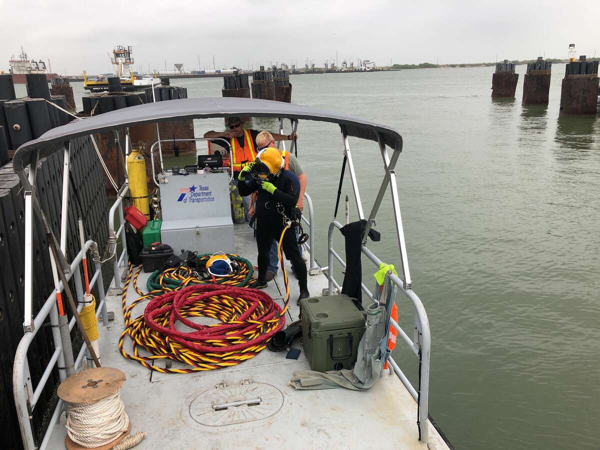 A team of six professional divers inspect Texas' bridges underwater to make sure they're safe.