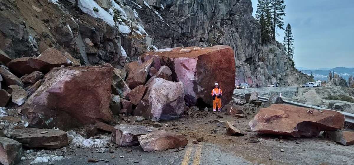 Highway 50 reopens See how crews used explosives to remove the rockslide