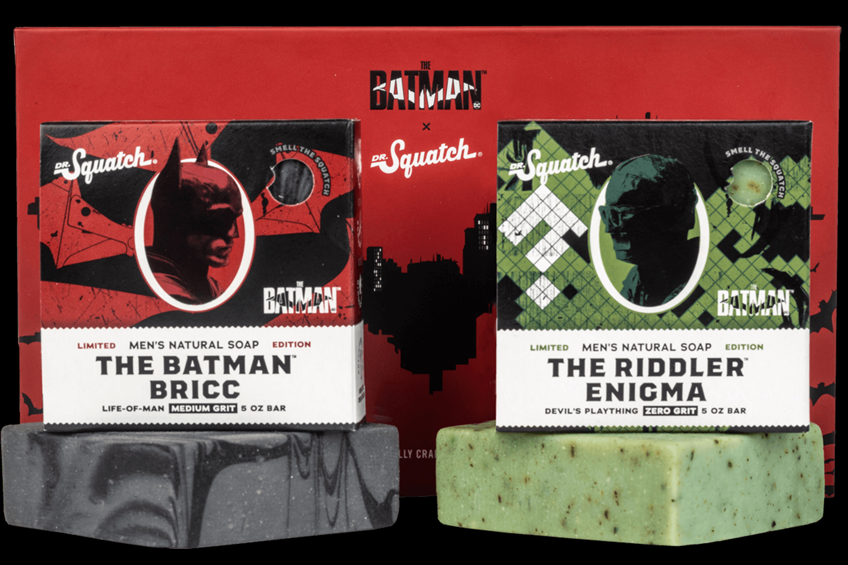 BATMAN AND RIDDLER SOAP BY DR. SQUATCH COMING SOON! THOUGHTS? 