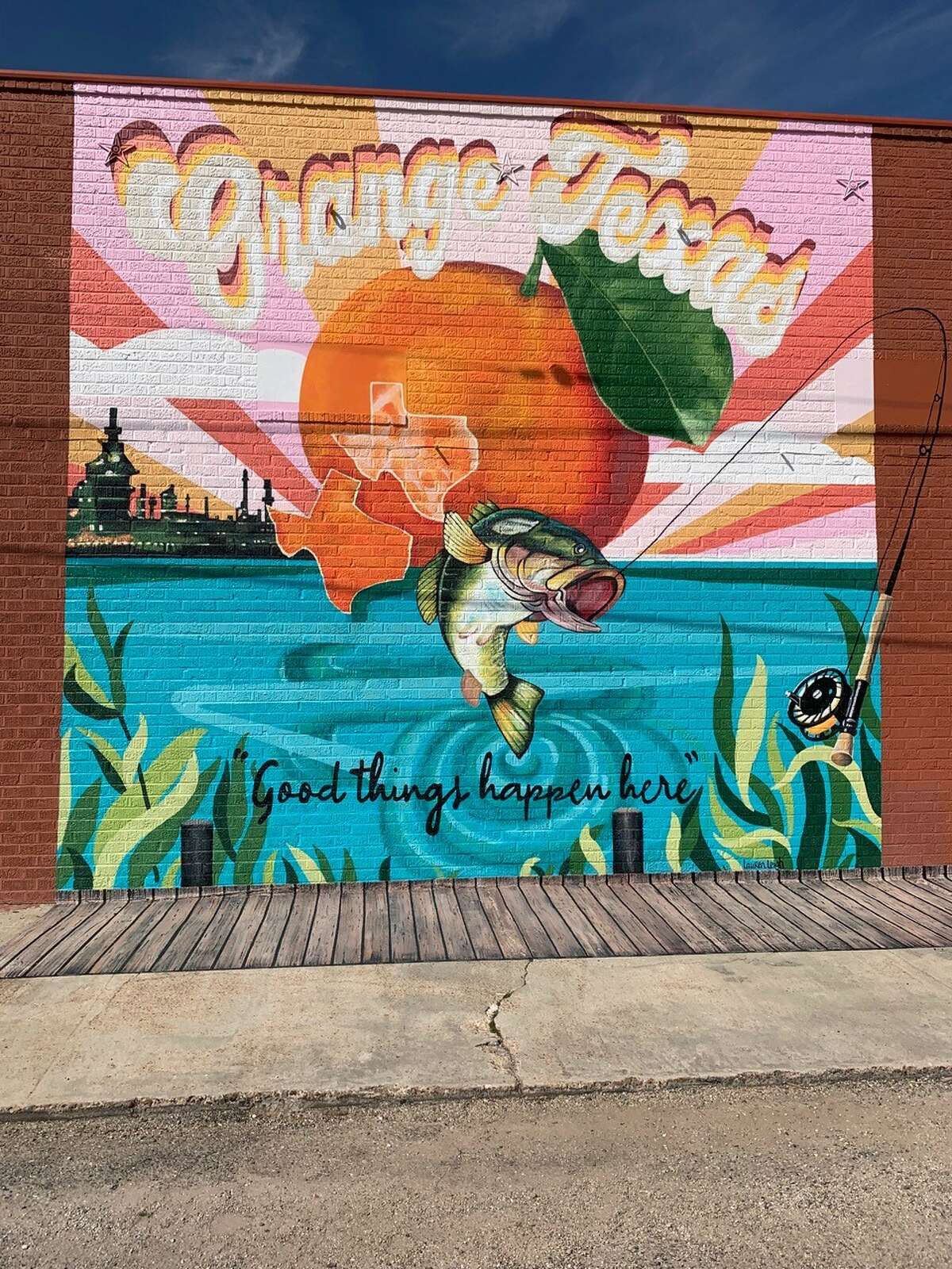 The mural, painted by Lauren Leigh Stanley, is on the side of the Orange Stationer, located at 701 W Division Ave in Orange. Photo taken March 4, 2022. Olivia Malick/The Enterprise