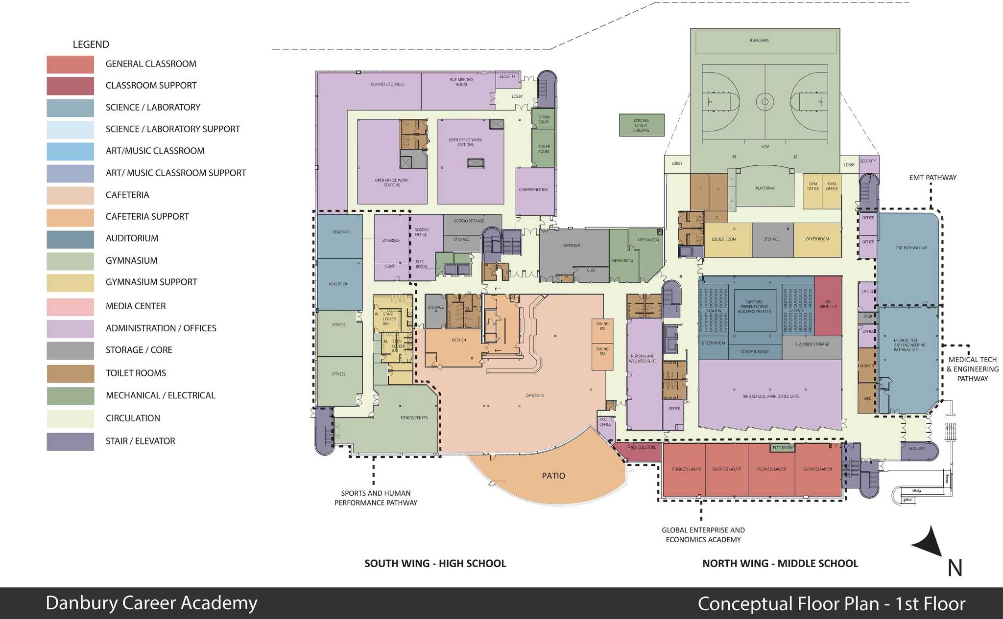 colorful high school floor plans