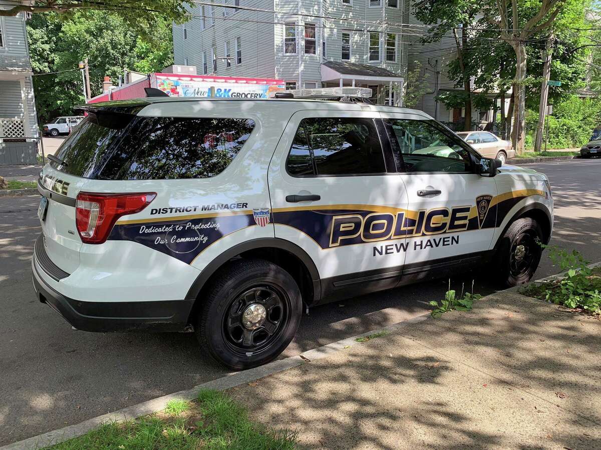 A New Haven police vehicle