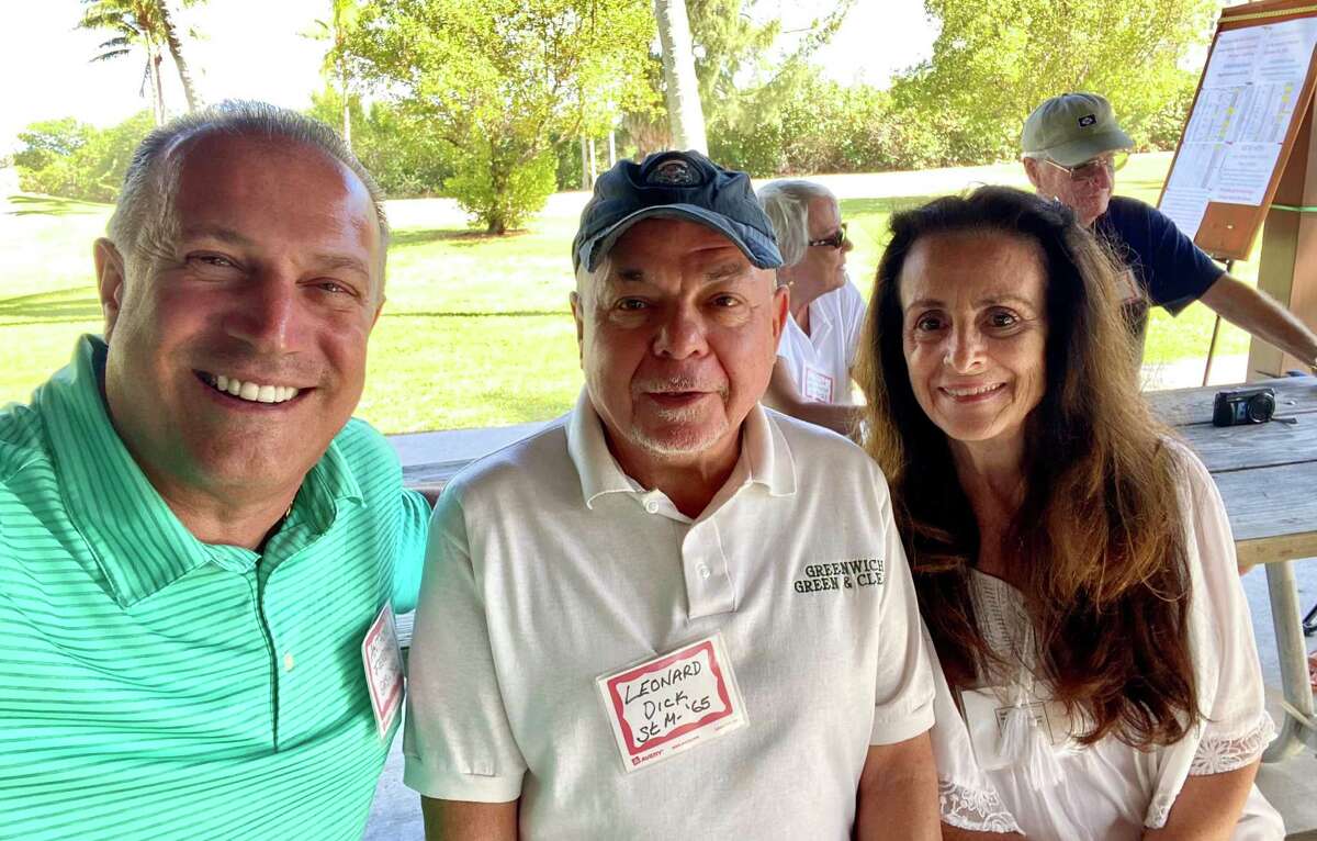 Former Greenwich residents Anthony Ferraro, Dick Leonard and Nickie Altomaro at the annual Greenwich Reunion Florida East Coast in Jupiter, Fla., on Feb. 26.