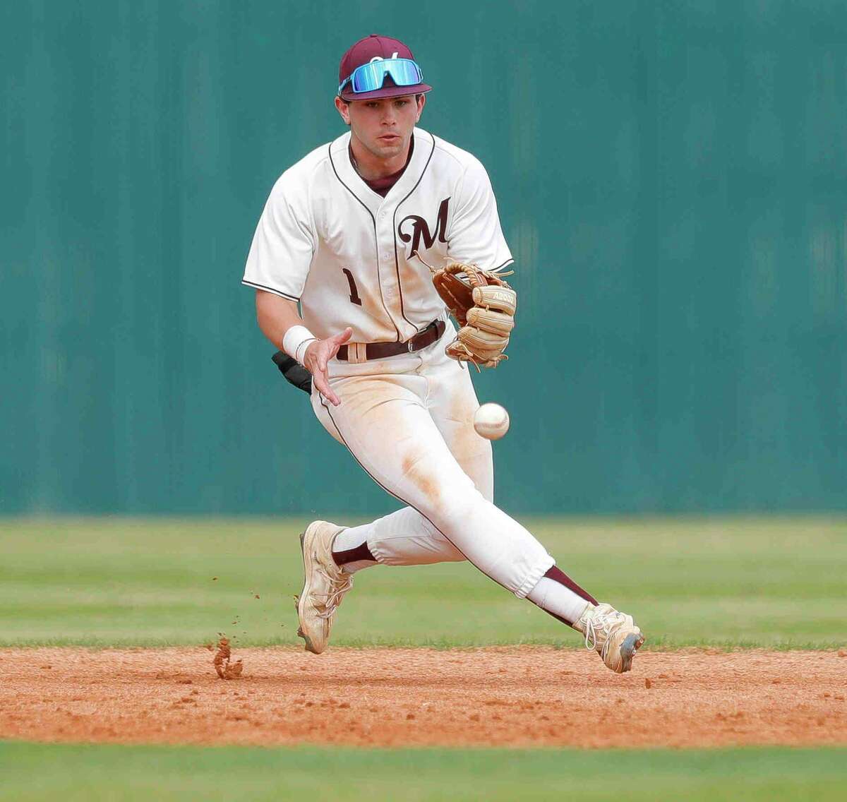 Magnolia shortstop Tyler Middleton (1), shown here on Friday, had a triple and an RBI against Kingwood Park on Saturday.