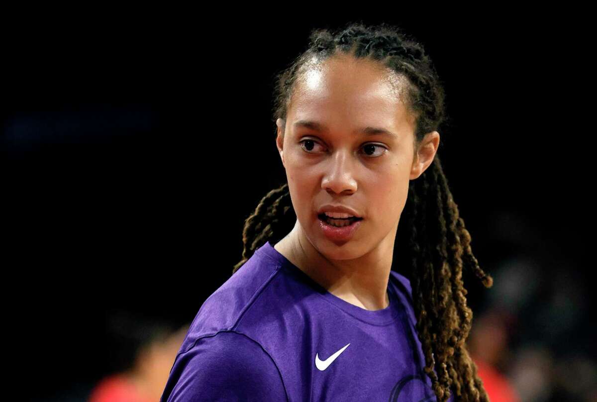Brittney Griner, of the Phoenix Mercury, warms up before Game Two of the 2021 WNBA Playoffs semifinals against the Las Vegas Aces at Michelob ULTRA Arena on The Mercury defeated the Aces 117-91.
