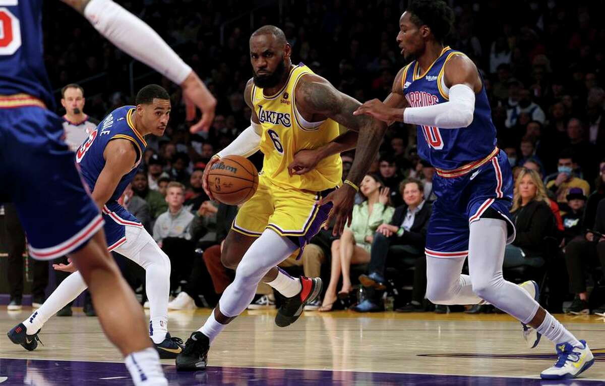 LeBron, short-handed Lakers beat up on Warriors 128-97 - The San Diego  Union-Tribune