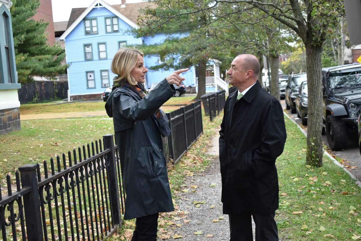The upcoming episode of Investigation Discovery's "True Conviction" will consider the 2014 slaying of New Haven resident Jacob Craggett. Here, host Anna-Sigga Nicolazzi walks with New Haven Det. Michael Wuchek.