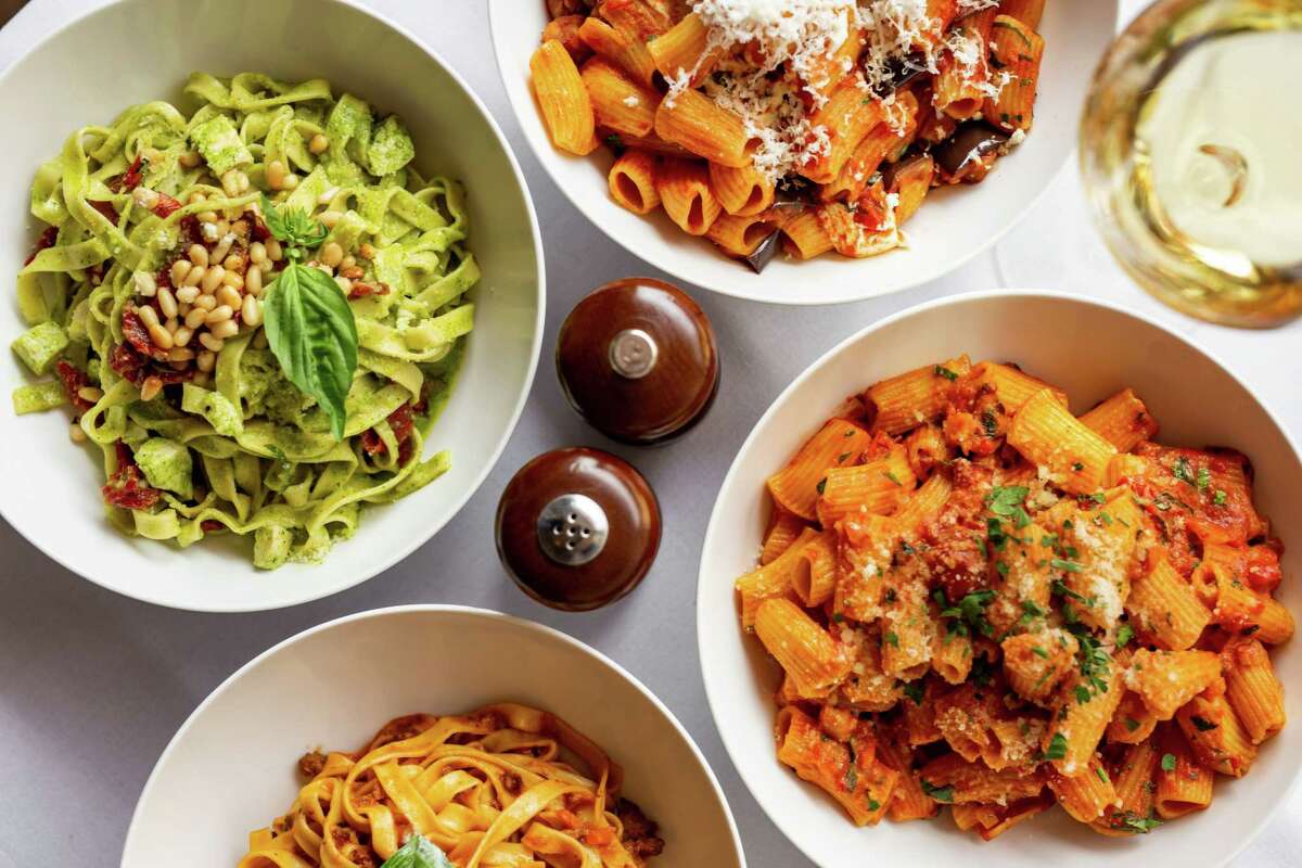 Assorted pastas from B.B. Italia Bistro & Bar, opening in spring 2022 at Sugar Land Town Square.