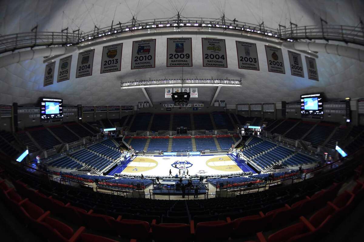 STORRS, CT - MARCH 22: General arena view prior to the NCAA Division I Women's first round game as the Buffalo Bulls take on the Rutgers Scarlet Knights on March 22, 2019 at the Gampel Pavilion in Storrs, Connecticut. (Photo by Williams Paul/Icon Sportswire via Getty Images)