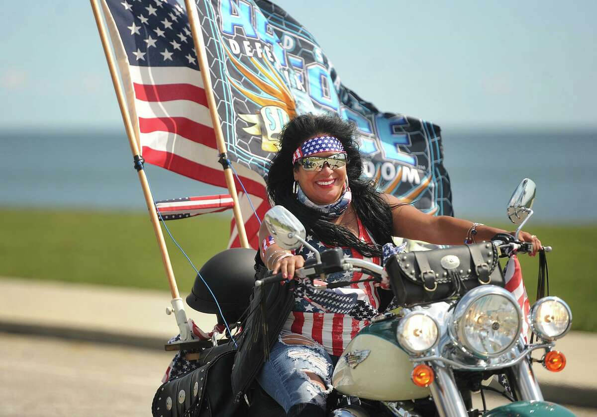 Myrna Vivo of Bridgeport arrived in Seaside Park along with hundreds of motorcycle riders participating in the 2017 CT United Ride in Bridgeport, back in September, 2017.