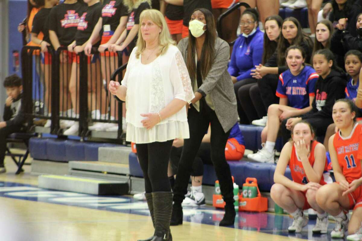 Coach Jackie DiNardo’s Danbury team fell short of the Class LL semifinals in Monday’s 61-46 loss to Middletown.