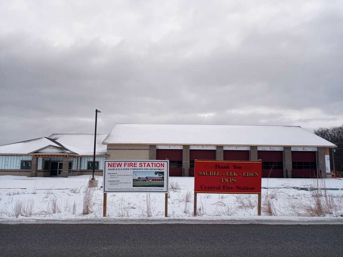 Progress can be seen as drivers pass by the Sauble Elk and Eden Fire Department station site on Eight Mile Road. 