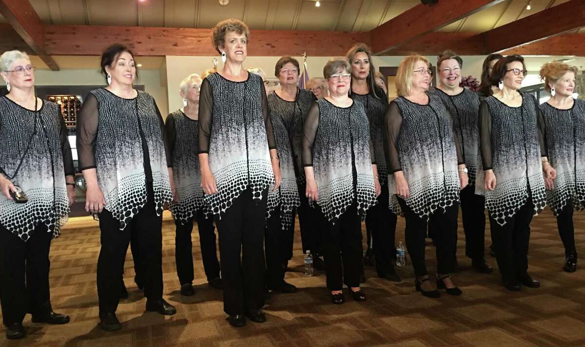 The Woodlands Show Chorus will compete at the Region 10 Convention and Competition on March 18. Pictured here, The Woodlands Show Chorus performs during a meeting of the Lake Conroe Area Republican Women in 2019.