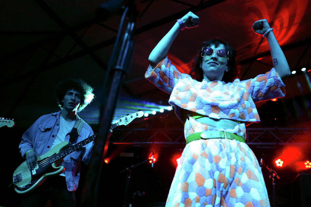 AUSTIN, TX - MARCH 11: (L-R) Jon Fichter and Sabrina Ellis of Sweet Spirit perform onstage at The Onion AV Club Event during the 2019 SXSW Conference and Festivals at Mohawk Outdoor on March 11, 2019 in Austin, Texas. (Photo by Travis P Ball/Getty Images for SXSW)