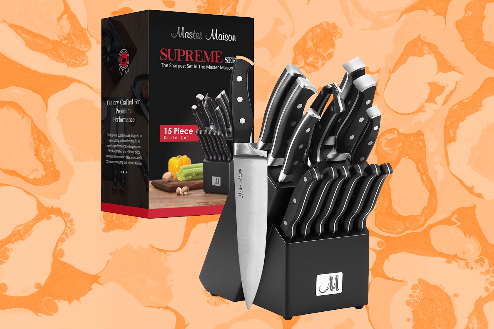 Master Maison 4-Piece 5 Ultra Premium Steak Knife Set, 4 German Non- Serrate