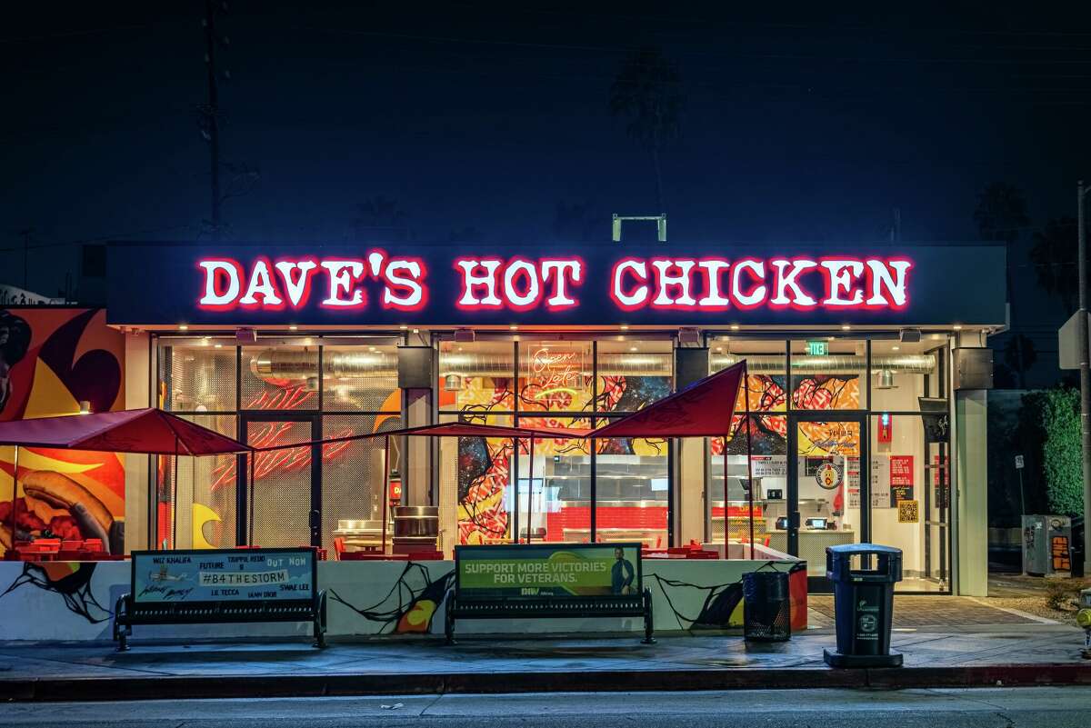 The exterior of a Dave's Hot Chicken location in Fairfax, Calif. 