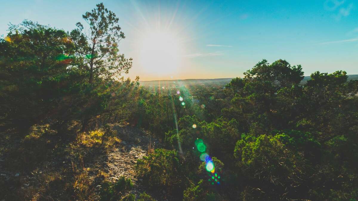 Sunrise over Wimberley Texas from the top of Mt. Baldy (Prayer Mountain).
