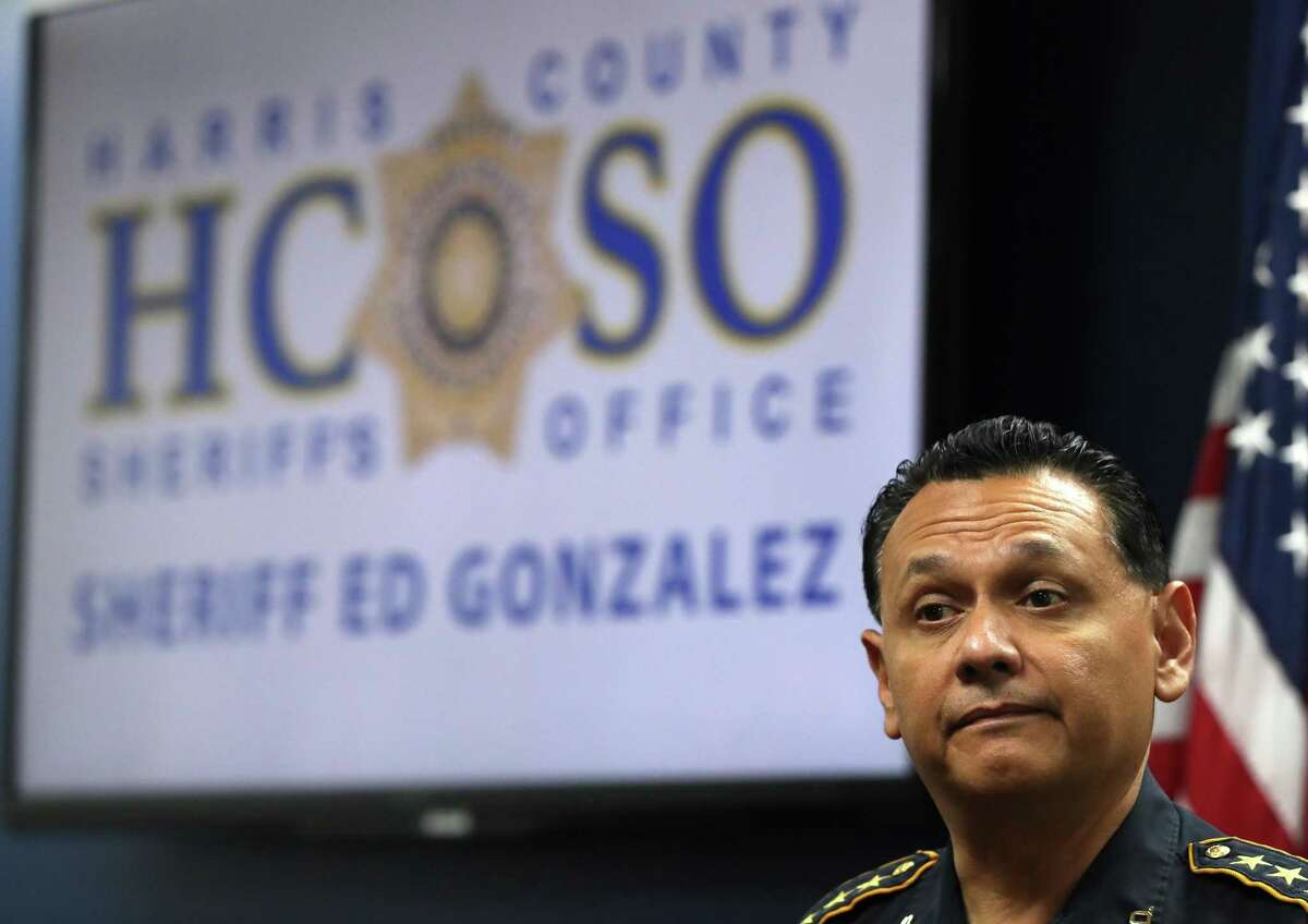 Harris County Sheriff Ed Gonzalez discusses jail safety and the recent alleged rape of a guard during a press conference at the Harris County Sheriff’s office, Wednesday, Dec. 8, 2021 in Houston.